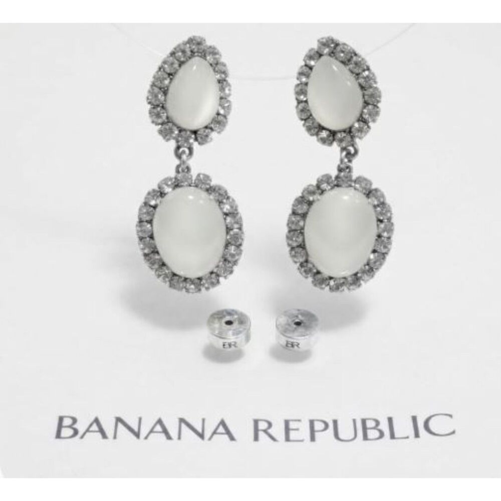 Banana Republic Pearlized Opal Crystal Two Tier Statement Necklace NWT 89